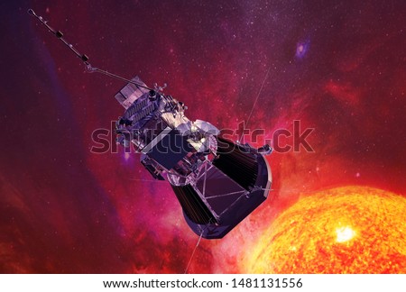 A probe to study the sun, approaching a star. Elements of this image were furnished by NASA
