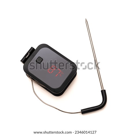 probe thermometer for cooking meat. isolated white background