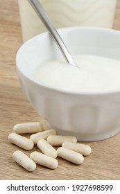 Probiotics Gut Capsules With Kefir And Yogurt