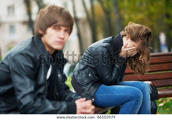 problem depression relationship difficulties of
young couple people in
outdoors