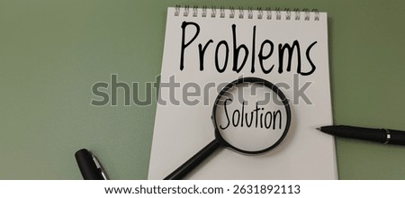 Problem and Solution Concept on Notebook with Magnifying Glass and Black Pen – Strategy, Critical Thinking, Problem Solving, Business Planning, and Analytical Process. 