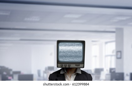 Problem of television addiction. Mixed media . Mixed media