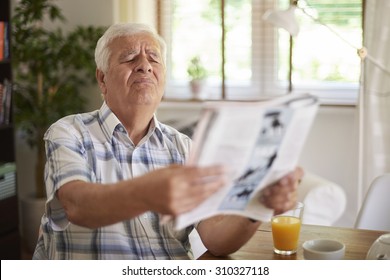 Problems With Eyesight Of Senior Man
