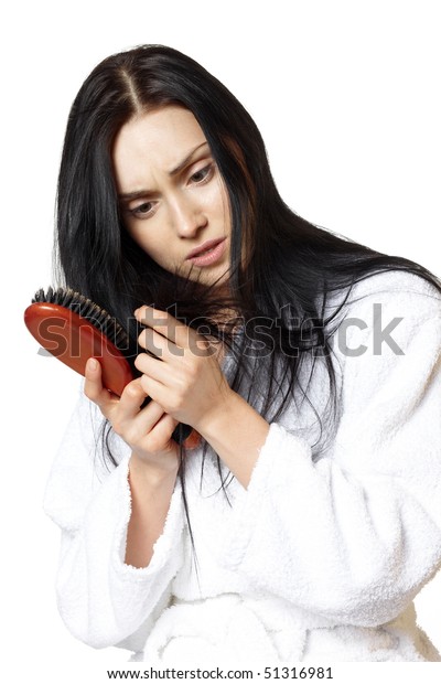 Problems Hair Woman Thick Hair Comb Stock Photo Edit Now 51316981