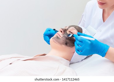 Procedure Carbon Facial Peeling In The Clinic Of Laser Cosmetology.