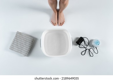 Procedure Of Ionic Detox Foot Bath Machine In Spa Beauty Center Isolated