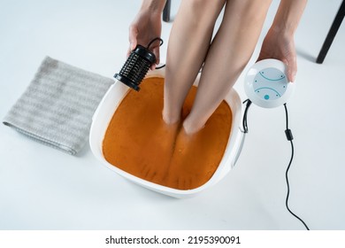 procedure of ionic detox foot bath machine in spa beauty center isolated