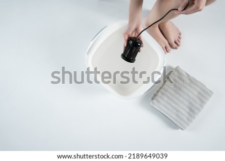 procedure of ionic detox foot bath machine in spa beauty center isolated