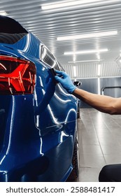 Process of applying a nano-ceramic coating on the car's. Protection the car body from scratches, chips and damage. 