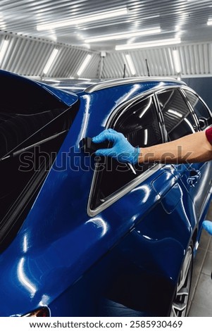Process of applying a nano-ceramic coating on the car's. Protection the car body from scratches, chips and damage. 
