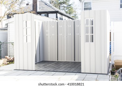 In the process of building a storage shed in backyard
