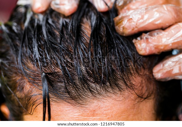 Process Coloring Hair Natural Henna Stock Photo Edit Now 1216947805