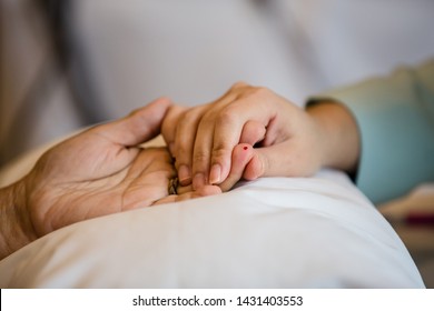 Process Of Drawing Blood From A Finger For Hematocrit Test.