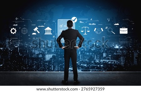 The process of ensuring regulatory compliance and finalizing business legal agreements. A concept of meeting standards, due diligence, and contracts. Motif