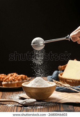 The process of an experienced chef making bread using flour