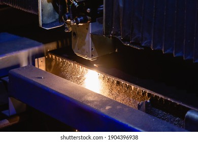 Process Of Industrial Laser Cutting Of Sheet Metal