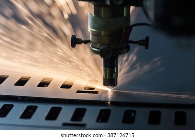 Process Of Industrial Laser Cutting Of Sheet Metal