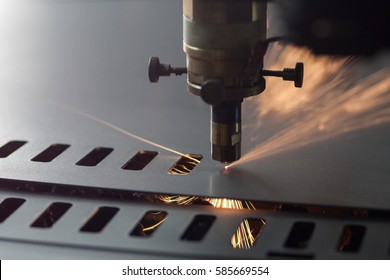 Process Of Industrial Laser Cutting Of Sheet Metal