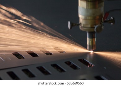 Process Of Industrial Laser Cutting Of Sheet Metal