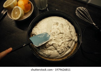 The Process Of Making Cheesecake At Home 