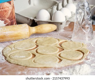 The process of making cookies at home. Preparing to roll out the dough. - Powered by Shutterstock