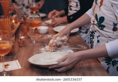the process of making lasagna dough