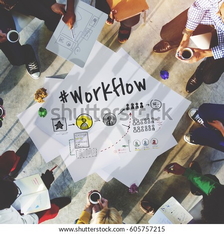 Process Network Workflow Teamwork Infographic 