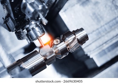 Process precision working CNC turning cutting milling metal Industry machine iron tools.