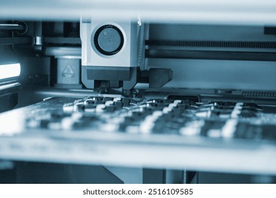 The process of printing on 3D printer. 3D printer creating model from molten plastic close-up. Molten plastic flowing of extruder and forming three-dimensional volumetric object. Additive technologies