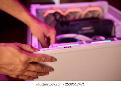 The process of properly installing a CPU cooler water cooling in a custom built personal computer system