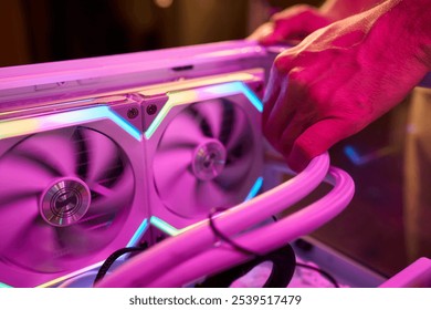 The process of properly installing a CPU cooler water cooling in a custom built personal computer system