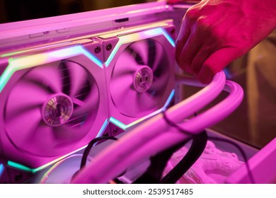 The process of properly installing a CPU cooler water cooling in a custom built personal computer system