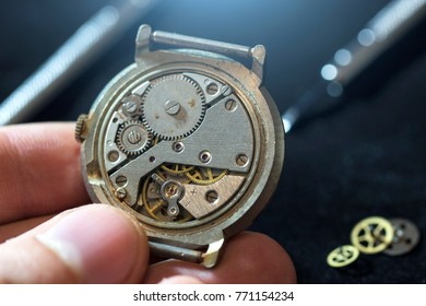 The process of repair of mechanical watches - Shutterstock ID 771154234