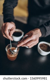 The Process Of Roasting Different Types Of Coffee And Testing Its Taste.