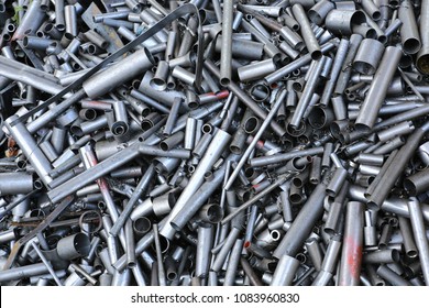 Process scrap ,Steel pipe scrap , one of raw material for  EAF ,Thailand  - Shutterstock ID 1083960830