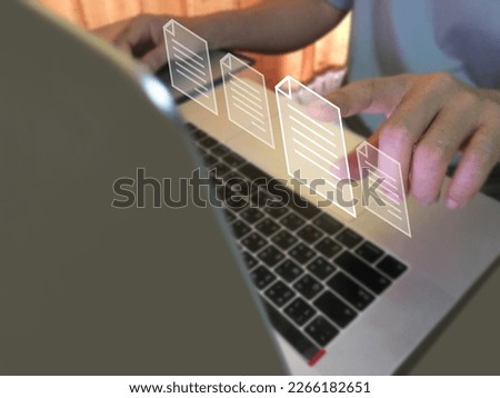 The process of selecting the document files to be accessed on the computer.