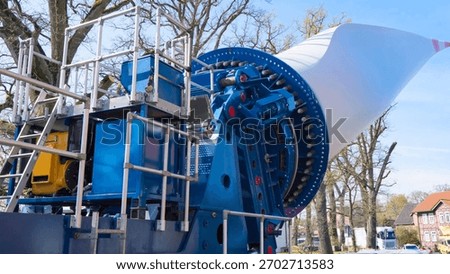 Process of transporting blades from huge wind turbines to wind farms for assembly