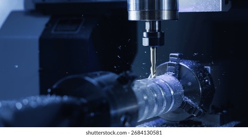 Process working CNC turning cutting milling metal Industry machine iron tools.
