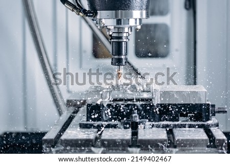 Process working CNC turning cutting milling metal Industry machine.