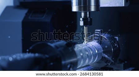 Process working CNC turning cutting milling metal Industry machine iron tools.