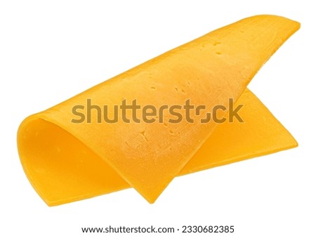 Processed cheese, burger cheese slice isolated on white background