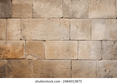 Processed collage of ancient yellow block wall texture. Background for banner, backdrop or texture for 3D mapping