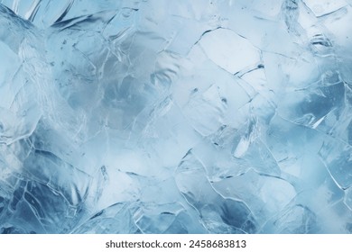 Processed collage of blue cold cracked ice surface texture. Background for banner, backdrop or texture for 3D mapping