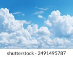 Processed collage of cloudy light blue sky texture. Background for banner, backdrop or texture for 3D mapping