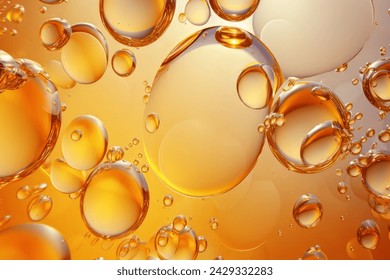 Processed collage of golden yellow oil bubbles texture. Background for banner, backdrop or texture for 3D mapping - Powered by Shutterstock