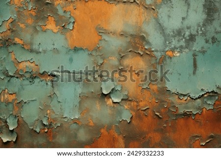 Processed collage of grunge chipped paint rusty textured metal in daylight. Background for banner, backdrop or texture for 3D mapping