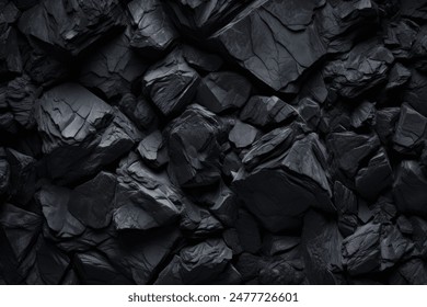 Processed collage of industrial pea coal surface texture. Background for banner, backdrop or texture for 3D mapping