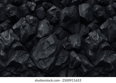 Processed collage of industrial pea coal surface texture. Background for banner, backdrop or texture for 3D mapping