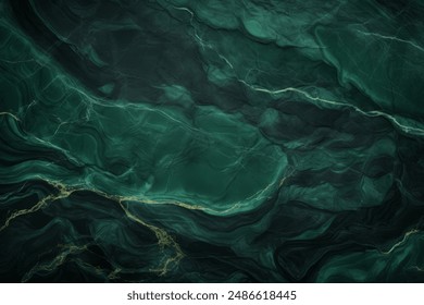 Processed collage of luxurious dark green glossy marble texture. Background for banner, backdrop or texture for 3D mapping