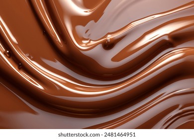 Processed collage of melted liquid chocolate texture. Background for banner, backdrop or texture for 3D mapping